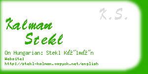 kalman stekl business card